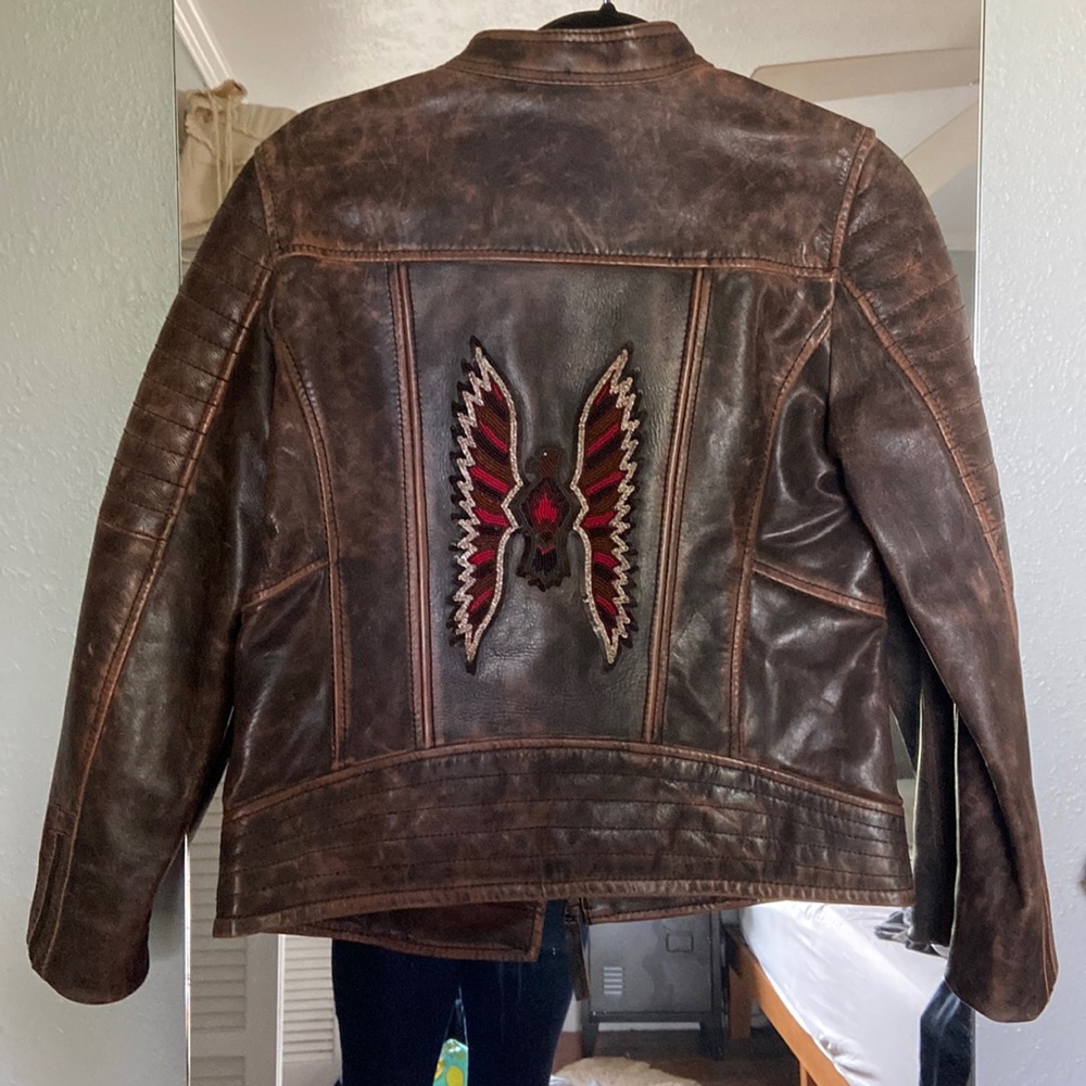 Old gringo leather Motorcycle Jacket beaded eagle